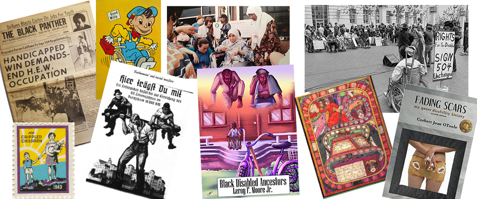 Banner of disability history images.